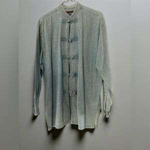Women's Light Gray Button Down Shirt